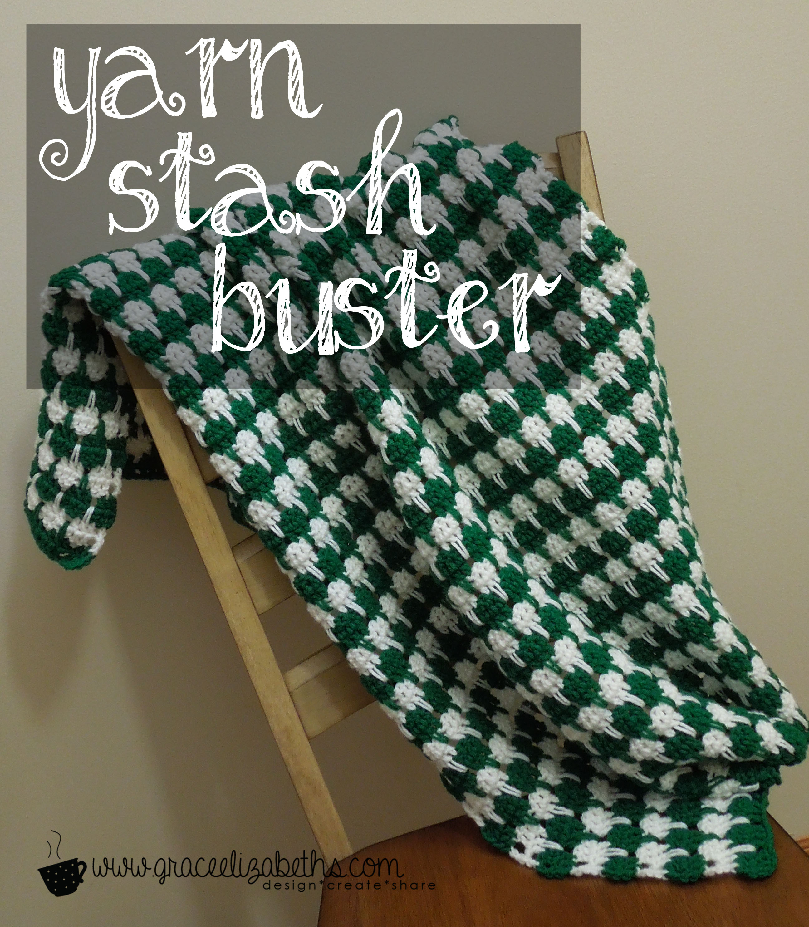 Yarn Stash Buster: Baby Houndstooth Blanket www.graceelizabeths.com
