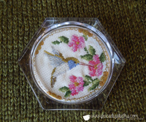 Cross-stitch Humming Bird Coaster - Grace Elizabeth's