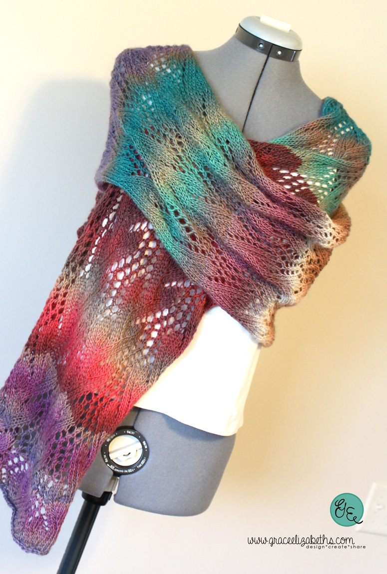 Trailing Vine Lace Scarf Pattern by Grace Elizabeth's 