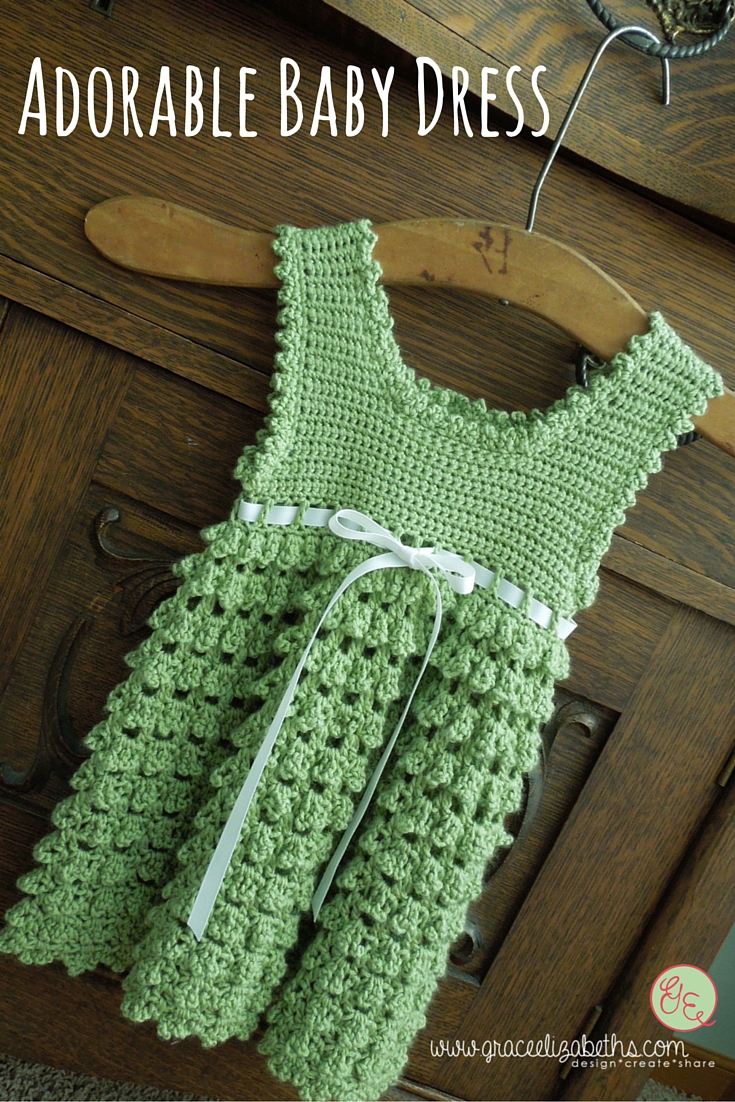 Adorable Crocheted Baby Dress made by Grace Elizabeth's