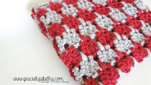 Crochet Houndstooth Baby Blanket in a Weekend. Pattern by Grace Elizabeth's.