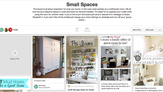 Small Spaces Pinterest Board