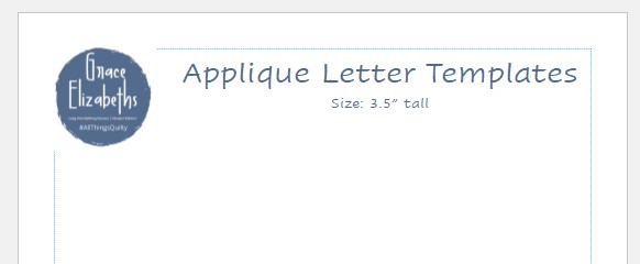 3.5″ Printable Applique Letter Templates