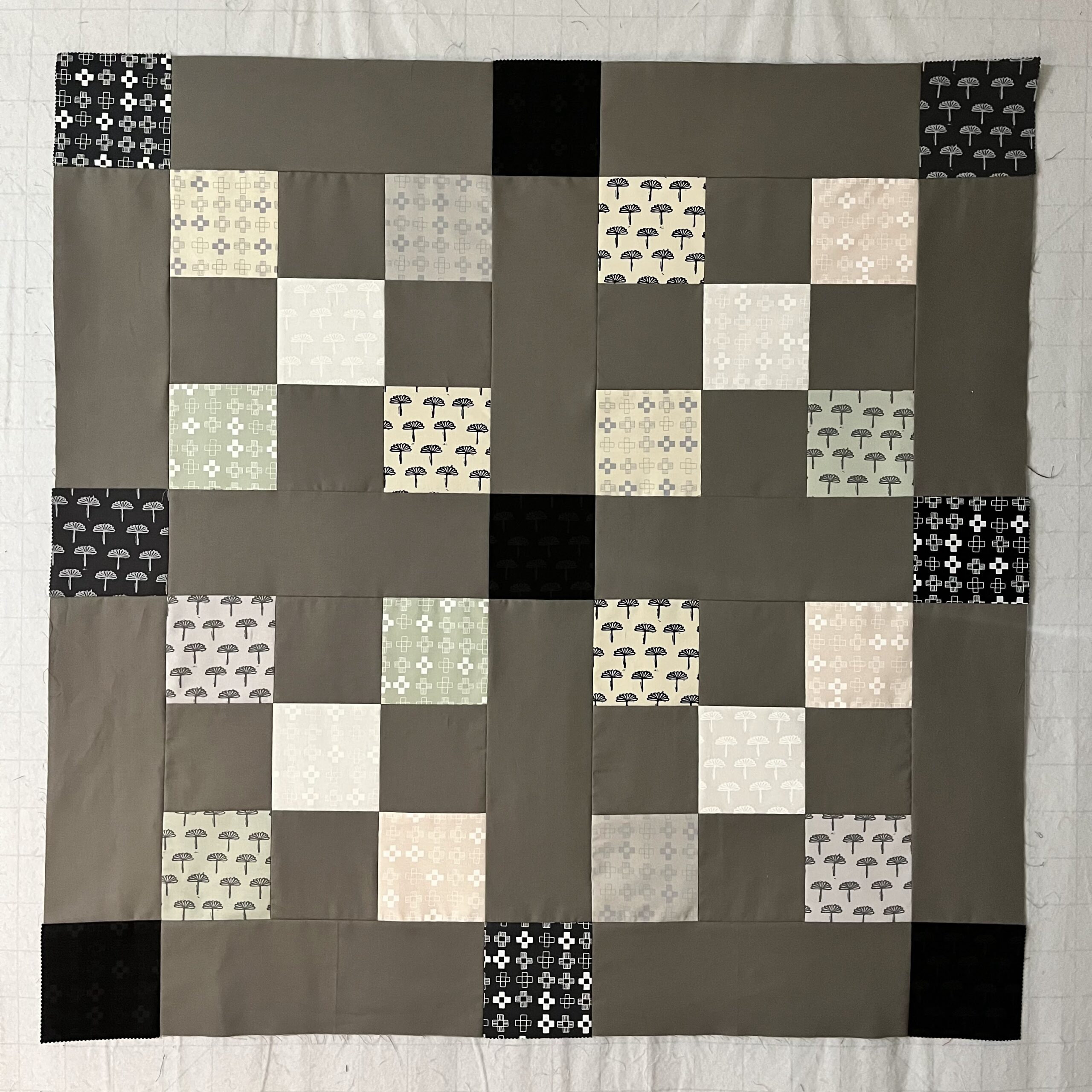 Quilt top sewn together